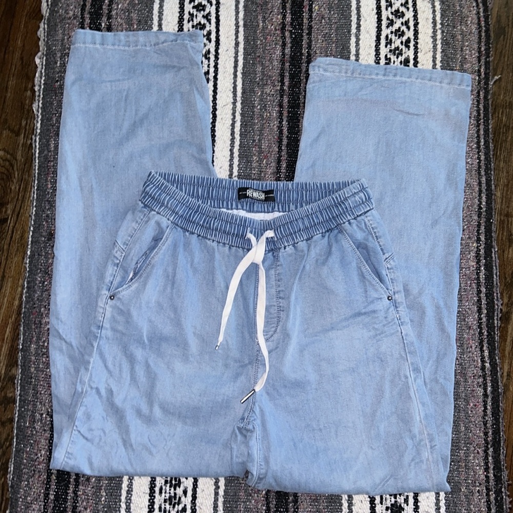 Rewash Blue Joggers with Drawstring Waistband